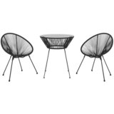  3-dijelni vrtni blagovaonski set crni | shoptok.hr