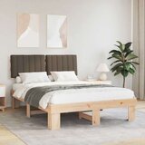 Krevetni okvir s tapiciranim uzglavljem Sivo-smeđa 135 x 190 cm | shoptok.hr