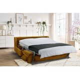 Bobochic Paris Rumena raztegljiva sedežna garnitura iz rebrastega žameta 184 cm Isadora – | Shoptok.si