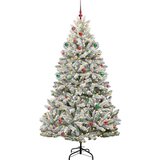 vidaXL Umjetno božićno drvce Zelena i bijela 240 cm PVC i metal | shoptok.hr