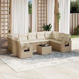 vidaXL 10-dijelni set vrtnih sofa s jastucima bež od poliratana | shoptok.hr