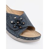 SEASTAR Navy blue women's flip-flops with a decorative flower | Shoptok.si