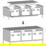 vidaXL Stol za kavu ružičasti 101,5x50x43,5 cm hladno valjani čelik | shoptok.hr