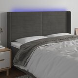  The Living Store LED posteljno vzglavje temno sivo 163x16x118/128 cm žamet - LED Vzglavje, (21452088) Cene