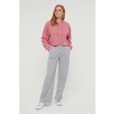 Trendyol Gray High Waist Wide Leg Rib Detailed Knitted Sweatpants | Shoptok.si