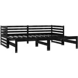  Dnevni ležaj na izvlačenje 2 x (90 x 200) cm crni od borovine | shoptok.hr