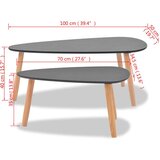 vidaXL set Stolića za Kavu 2 kom od Masivne Borovine Crni | shoptok.hr