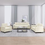 3-dijelni set sofa s jastucima krem baršunasti | shoptok.hr