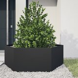 vidaXL Vrtno korito 2 kosa črna šestkotnik 138x120x45 cm jeklo Cene