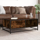 Furnova Klubska mizica dimljeni hrast 90x57x35 cm inž. les in kovina, (21913697) | Shoptok.si