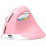 WIFI BT ergonomska vertikalna brezžična miška RGB 4000DPI roza | Shoptok.si
