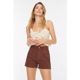 Trendyol Brown Pocket Detailed Denim Shorts Cene