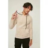 Trendyol Mink Men's Slim Fit Hooded Kangaroo Pocket Long Sleeve Sweatshirt