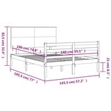  Kreveta s uzglavljem bijeli 140 x 190 cm od masivnog drva | shoptok.hr