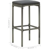 Poli Barska garnitura 3-delna poli ratan siva | Shoptok.si