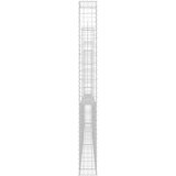  Gabionska košara U-oblika s 4 stupa 380 x 20 x 200 cm željezna | shoptok.hr