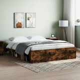 Maison Chic Posteljni okvir - Dvoposteljna postelja - Zakonska postelja dimljen hrast 160x200 cm-J4995, (21772091) | Shoptok.si