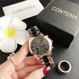 Contena 6184 ženski analogni sat, crno-zlatne boje Cene