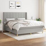 The Living Store Box spring postelja z vzmetnico svetlo siva 180x200 cm blago - Box Spring Postelja, (21503809) Cene