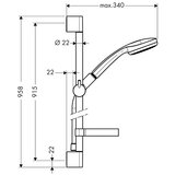 Hansgrohe ročna prha CROMA 100 Mono + konzola Unica´C 90 cm (27724000) | Shoptok.si