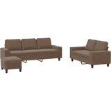 vidaXL Sedežna garnitura 3-delna rjavo blago, (20925169) | Shoptok.si