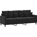  Trosjed s tabureom crni 180 cm baršunasti | shoptok.hr