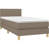  box spring s madracem LED smeđesivi 90x190 cm tkanina | shoptok.hr