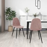 vidaXL Jedilni stoli 2 kosa roza žamet | Shoptok.si