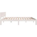  Posteljni okvir bel iz trdne borovine 200x200 cm, (20601656) | Shoptok.si