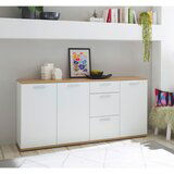 MID.YOU ŠIROKA KOMODA, bela, hrast artisan | Shoptok.si