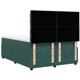 vidaXL Box spring postelja z vzmetnico temno zelena 160x200 cm žamet, (21305512) | Shoptok.si