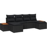  Sjedeća garnitura za vrt 6 kom. Crna poliratan 294 x 117 x 69 cm | Shoptok.si