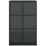  Visoka komoda s vratima crna 68x37x109 cm konstruirano drvo | shoptok.hr