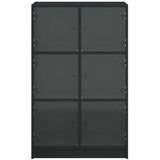  Visoka omara z vrati črna 68x37x109 cm inženirski les | Shoptok.si