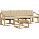 vidaXL Zunanja garnitura za sedenje z blazino 5 pcs Bela in bež, (5000280343) | Shoptok.si