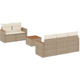  6-dijelni set vrtnih sofa s jastucima bež od poliratana | shoptok.hr