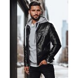 DStreet Kurtka męska skórzana czarna | Shoptok.si