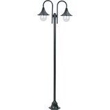 vidaXL vrtna ulična svetilka 220 cm E27 aluminij 2 svetilki zelena Cene