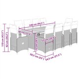  11-dijelni vrtni bistro set od poliratana s jastucima sivi | shoptok.hr
