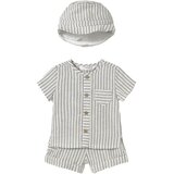 Mayoral komplet 3v1 (majica, kratke hlače, klobuček) natural stripes | Shoptok.si