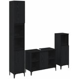  Set namještaja za kupaonicu 3 kom. Crni hrast Konstruirano drvo Crna 30 x 30 x 190 cm | Shoptok.si