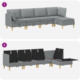  Set namještaja za dnevni boravak 5 pcs Svjetlosiva Tkanina | shoptok.hr
