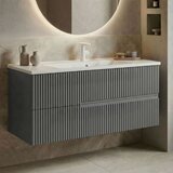 Hanah home Moonlight 120 - 505 Matte Grey Bathroom Cabinet With Sink | Eponuda.com