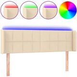 Maison Chic led posteljno vzglavje - vzglavna omarica - nočna omarica krem 147x16x78/88 cm blago, (21706663) Cene