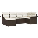  Sjedeća garnitura za vrt 6 kom. Smeđa poliratan 242,5 x 132,5 x 85 cm | Shoptok.si