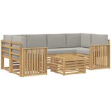 Set vanjskih sofa 7 kom. Bijela i svjetlosiva Poliester | shoptok.hr