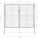  Vrata pocinkano jeklo 306x250 cm srebrna, (20761458) | Shoptok.si