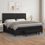  The Living Store Box spring postelja z vzmetnico črna 200x200 cm umetno usnje - Box Spring Postelja, (21497107) Cene
