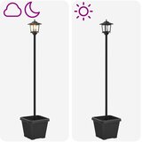  Solarna lampa s postoljem i saksijom Crna 32 x 32 x 158 cm | shoptok.hr