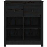  Komoda crna 70 x 35 x 80 cm od masivne borovine | shoptok.hr